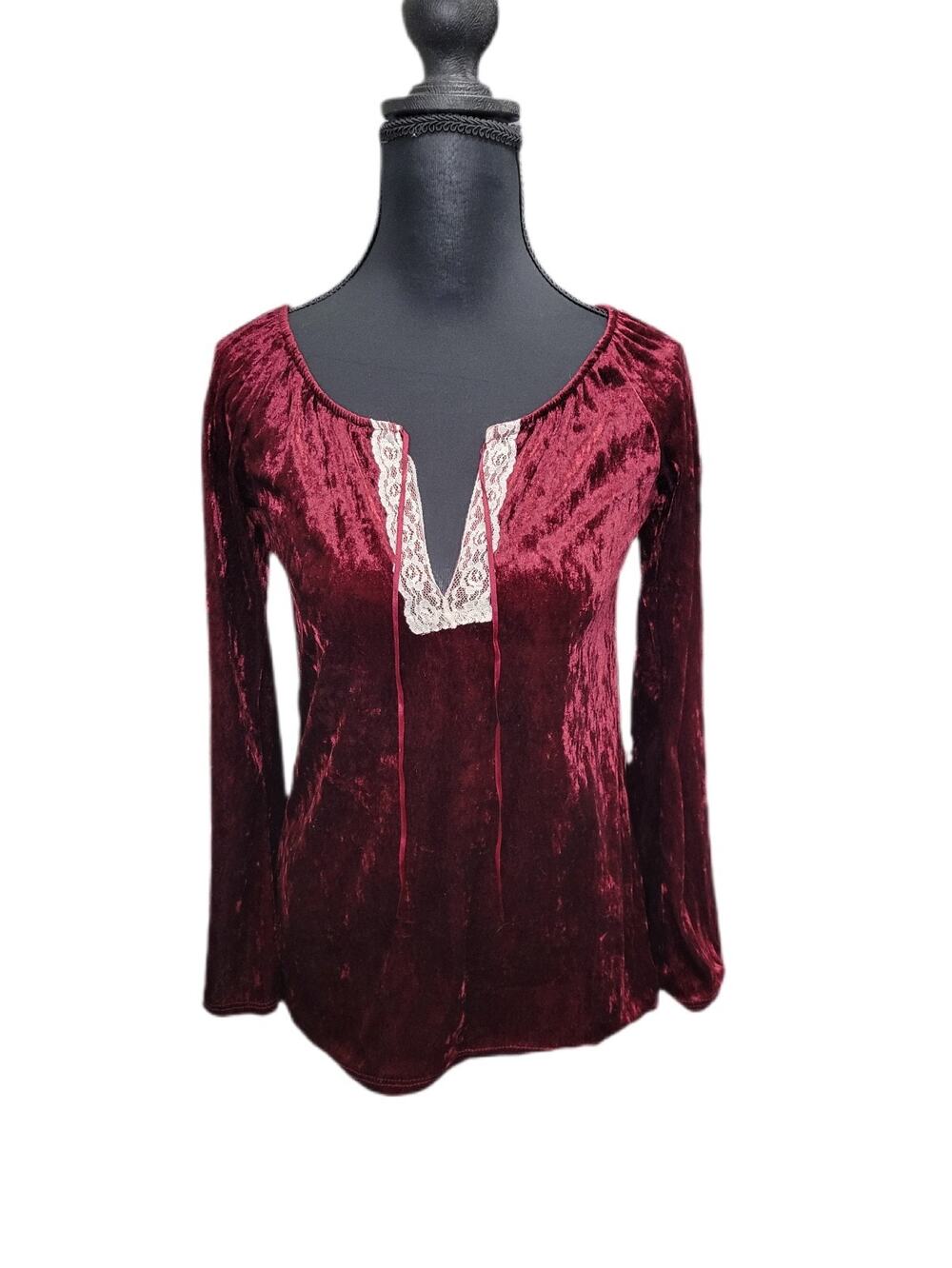 Zoey Beth Womens M Crushed Velvet Y2K Whimsygoth Ren Faire Pirate Long Sleeve
